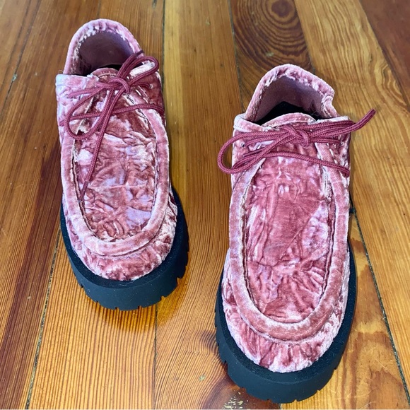 Free People Convertible Velvet Loafers Platform Creepers Oxford Boots Lug Sole - Picture 7 of 9